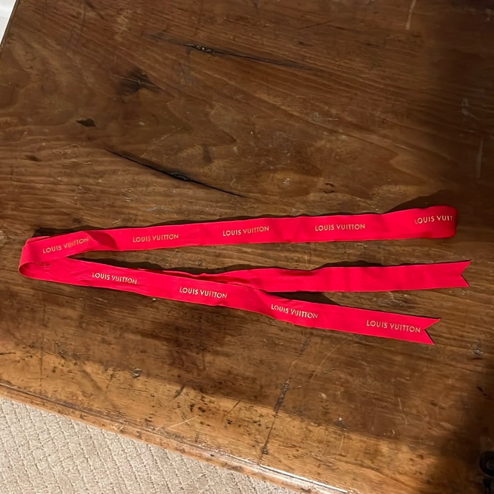 Red, long, authentic Louis Vuitton, ribbon